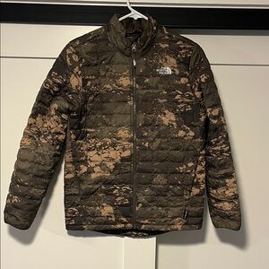 The North Face Men's Brown Camouflage Puffer Jacket